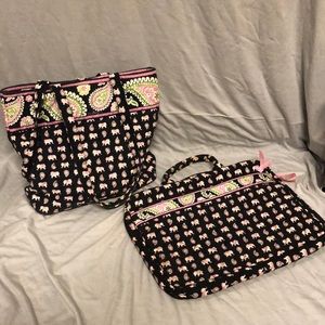 Vera Bradley tote and laptop case